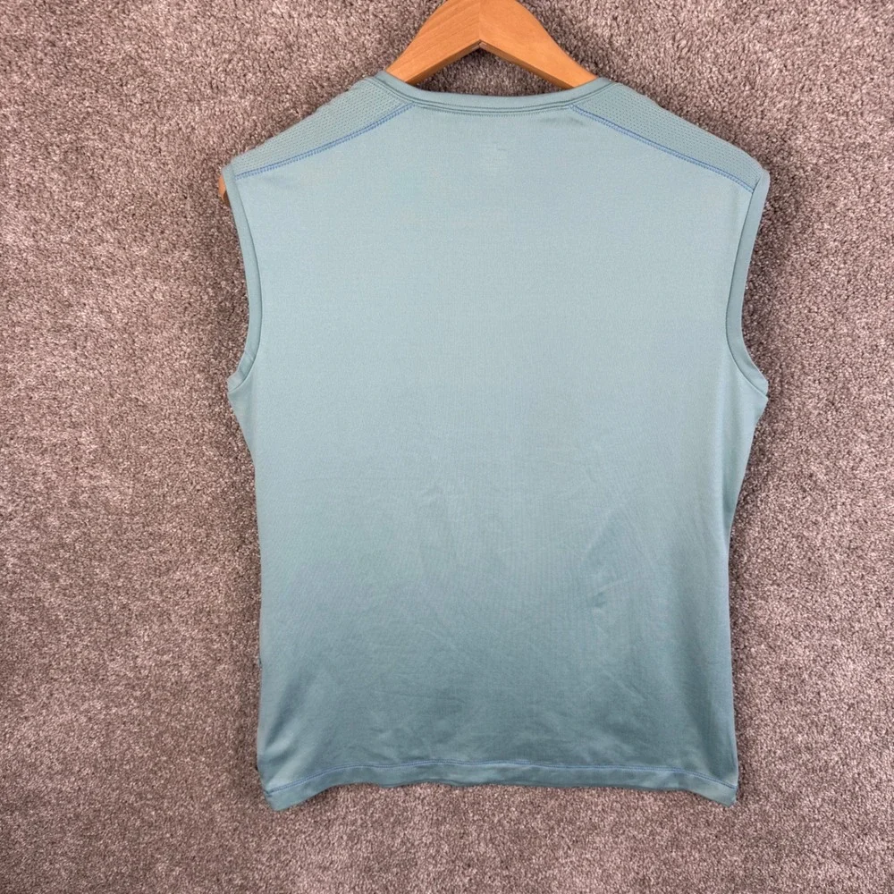 Alo Yoga CoolFit Womens XXL Teal Green V-Neck Sleeveless Tank Top Side Pocket